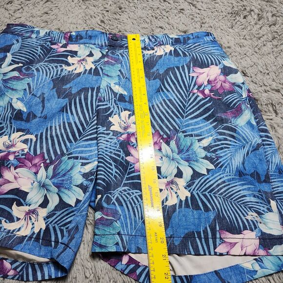 Tommy Bahama Swim Trunks Casual Shorts Mens XXL 2XL Blue Yellow Floral Lined - Picture 9 of 14